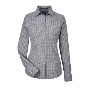 Devon & Jones CrownLux Performance® Ladies' Tonal Mini Check Woven Shirt