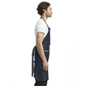 Artisan Collection by Reprime Unisex Domain Contrast Denim Bib Apron