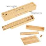 12- Piece Colored Pencil Set In Wooden Ruler Box